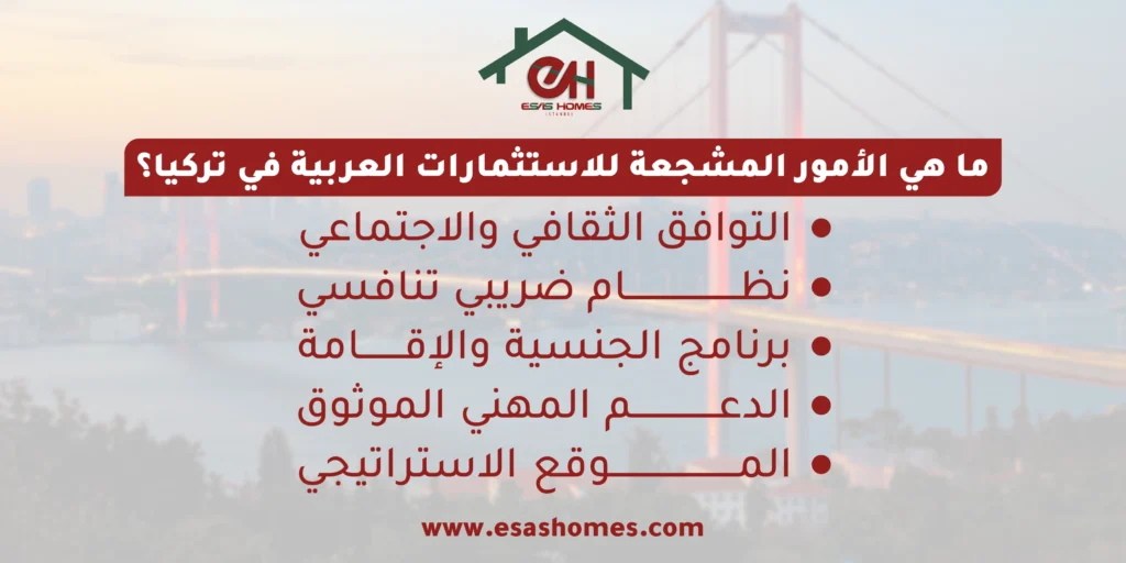 ما هي الأمور المشجعة للاستثمارات العربية في تركيا؟