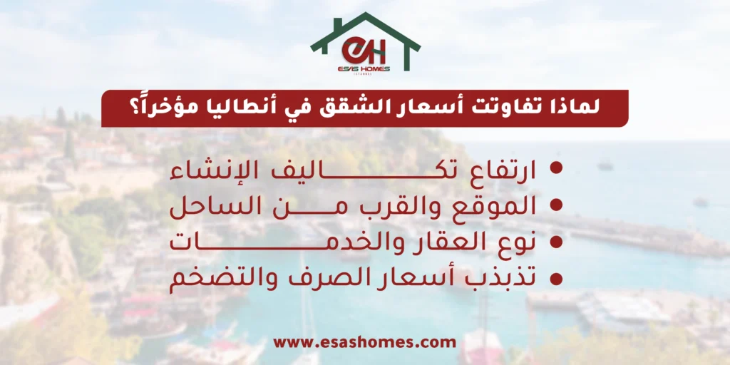 لماذا تفاوتت أسعار الشقق في أنطاليا مؤخراً؟